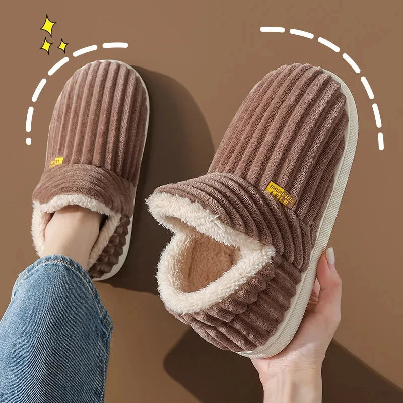 Unisex Plush Fur Slide Slippers – Warm Ankle Soft-Sole Indoor Fashion