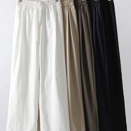 Stay Fresh & Stylish – High-Waist White Wide-Leg Sweatpants