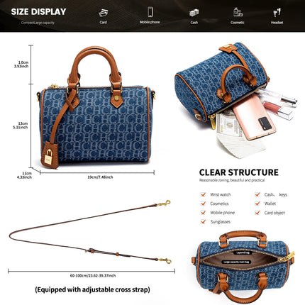 Cowboy Spliced Pillow Shoulder Bag - Women's Handbag