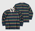 Vintage Campus Striped Button-Down Polo Tee – Ivy Prep Long Sleeve-HighTouch