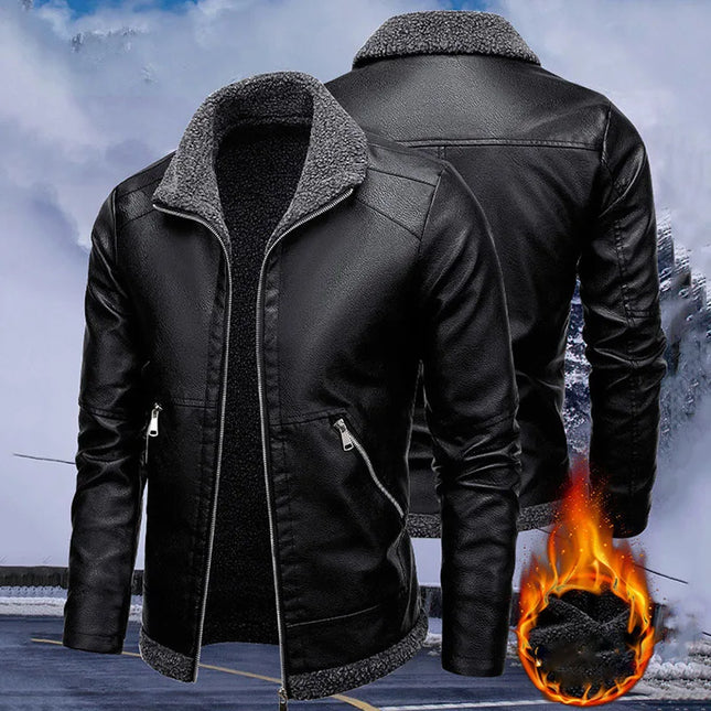 Men’s Slim High-Quality PU Leather Motorcycle Jacket