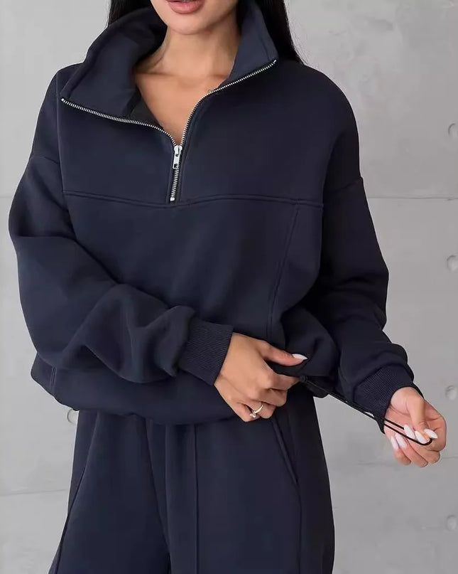 Women’s Fleece Tracksuit Set – Soft Hoodie & Jogger Pants for Cozy Style