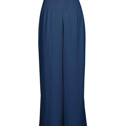 Plus-Size High-Waist Wide-Leg Cotton-Linen Pants – Retro Casual Elastic Trousers
