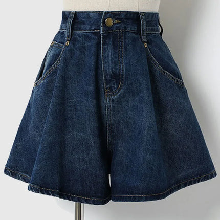 High Waist Denim Shorts Women – S-3XL Wide Leg Summer Fit