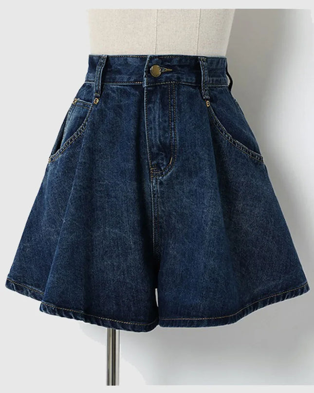 High Waist Denim Shorts Women – S-3XL Wide Leg Summer Fit