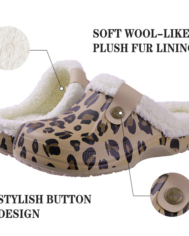 Fuzzy EVA Clogs Unisex – Waterproof Warm Plush Winter House & Garden Slippers