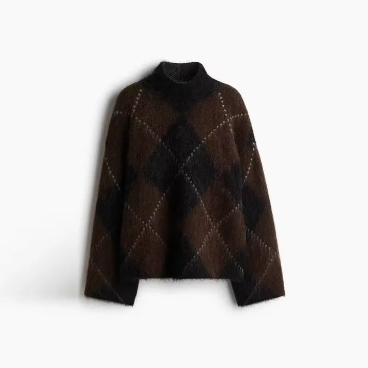 Women’s Argyle Knit Skirt Set-HighTouch