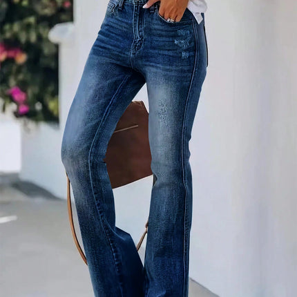 High-Waist Slimming Horn Jeans Women