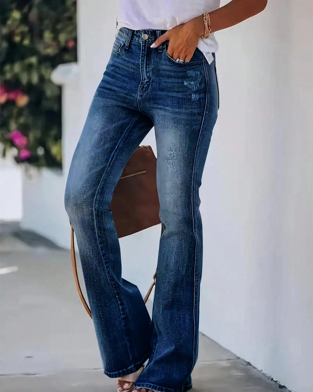 High-Waist Slimming Horn Jeans Women