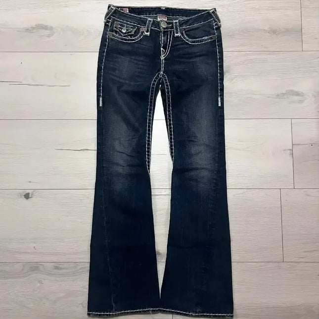 Y2K Buddha High-Waist Bootcut Jeans