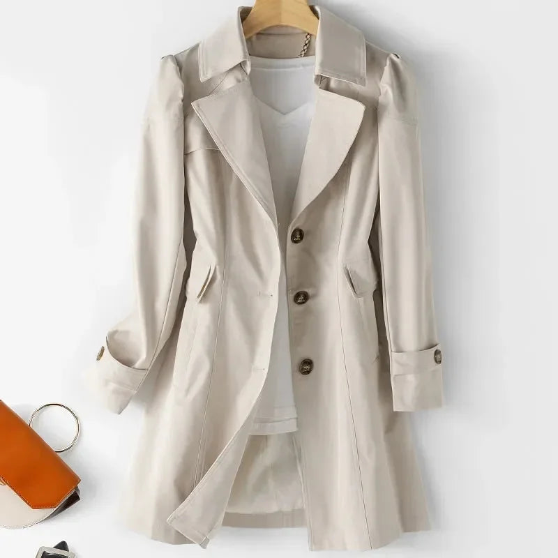 Women’s Weather-Resistant Cotton Blend Trench Coat
