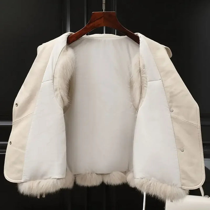 Women’s Faux Fur Vest with Oversized Lapel