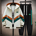 Men’s Korean Patchwork Hooded Tracksuit Set-HighTouch
