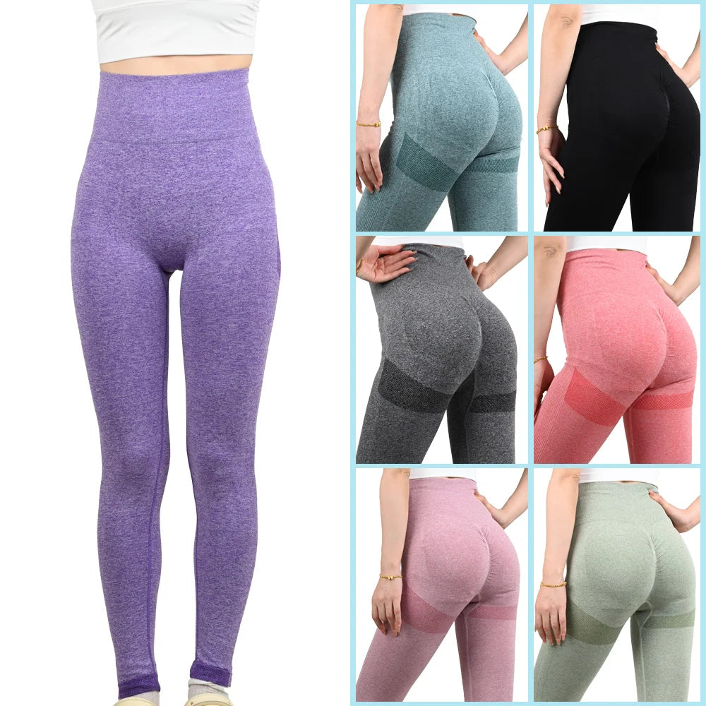 Women’s High-Waist Seamless Yoga Leggings – Stretchy Athletic Training Tights