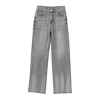 Women’s Wide-Leg High-Waist Jeans Casual Denim Pants-HighTouch