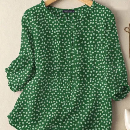 ZANZEA Floral Tunic Blouse – 3/4 Sleeve Printed Shirt for Women