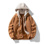 Unisex Oversized Corduroy Hoodie Jacket – Textured Winter Streetwear-HighTouch