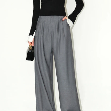 High-Waisted Wide-Leg Suit Pants – Multicolor Office Trousers for Women