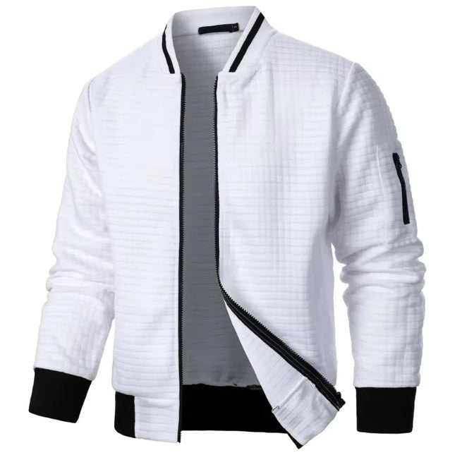 Men’s Solid Baseball Zipper Jacket