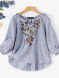 Summer Bohemain Holiday Vintage Floral Pinted Blouse for Women-HighTouch