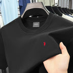 Premium Embroidered Cotton Crew-Neck Tee – High-End Casual Summer Style-HighTouch
