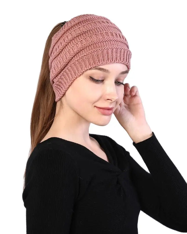 Women’s Ponytail Knitted Beanie