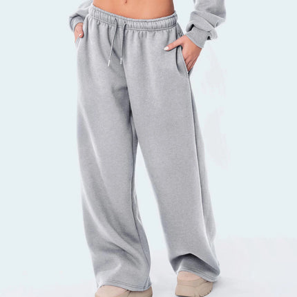 High-Waist Drawstring Wide-Leg Joggers – Casual Streetwear Comfort