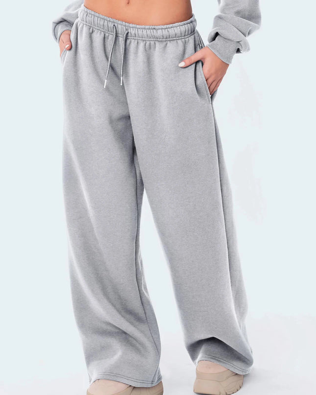 High-Waist Drawstring Wide-Leg Joggers – Casual Streetwear Comfort