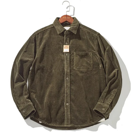 Thick Corduroy Shirt Jacket Men – Slim Fit Autumn Winter Outerwear