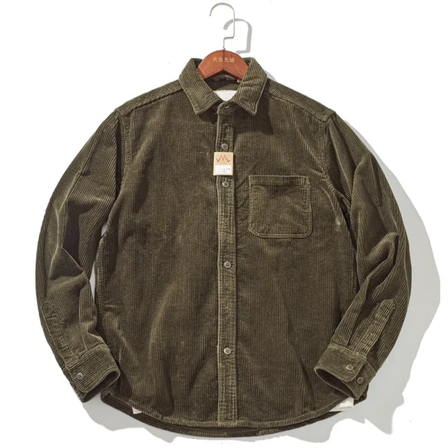 Thick Corduroy Shirt Jacket Men – Slim Fit Autumn Winter Outerwear