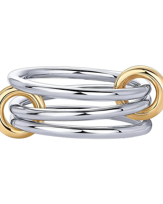 Two-Tone Hypoallergenic Copper Stackable Ring Set