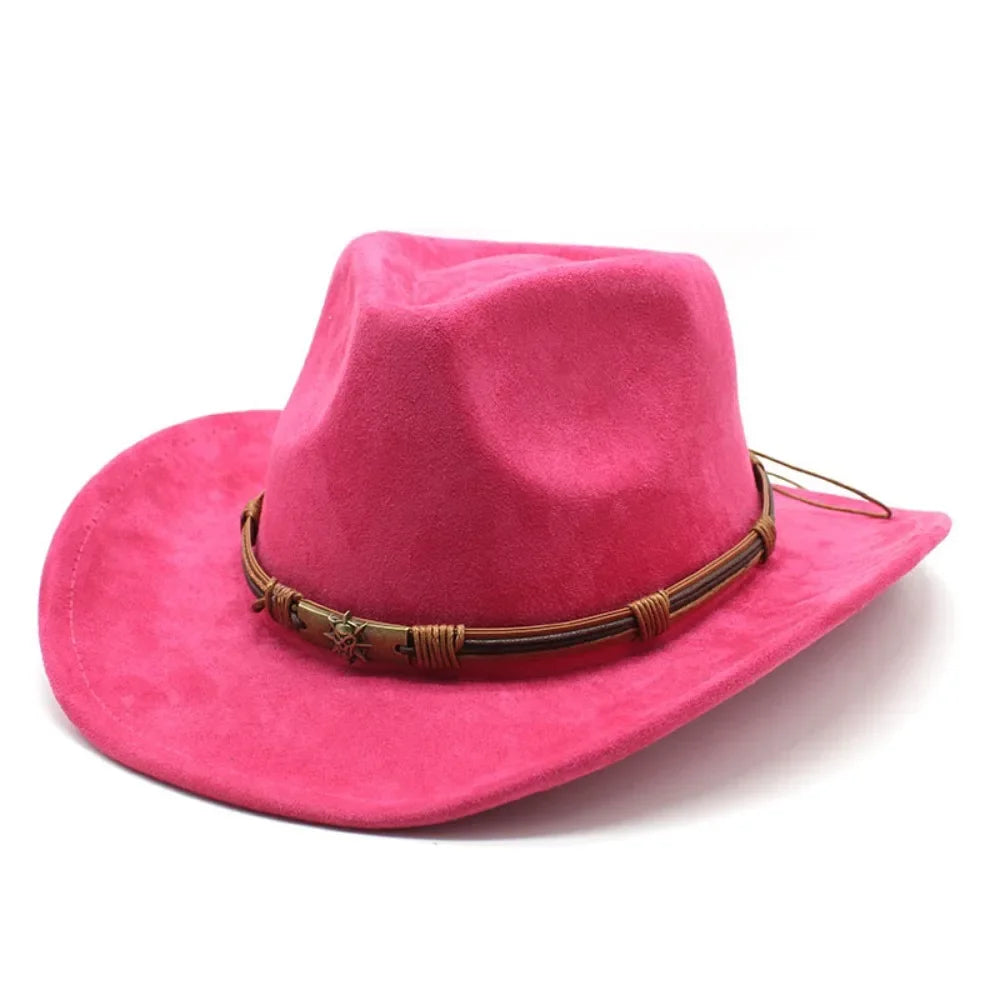 Western Cowboy Hat – Jazz Knight felt hat with bull-shaped décor-HighTouch