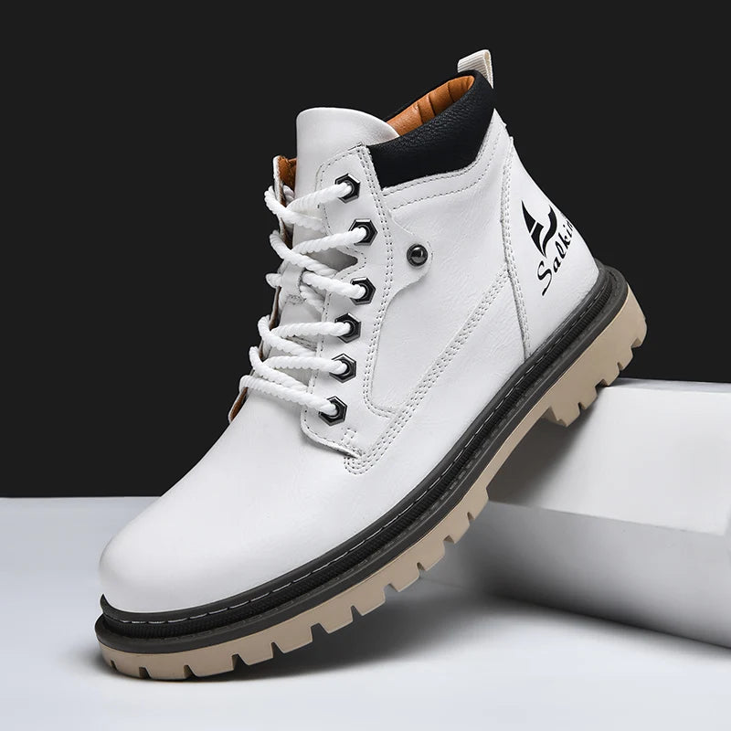 Handmade Leather Ankle Winter Boots UK-HighTouch