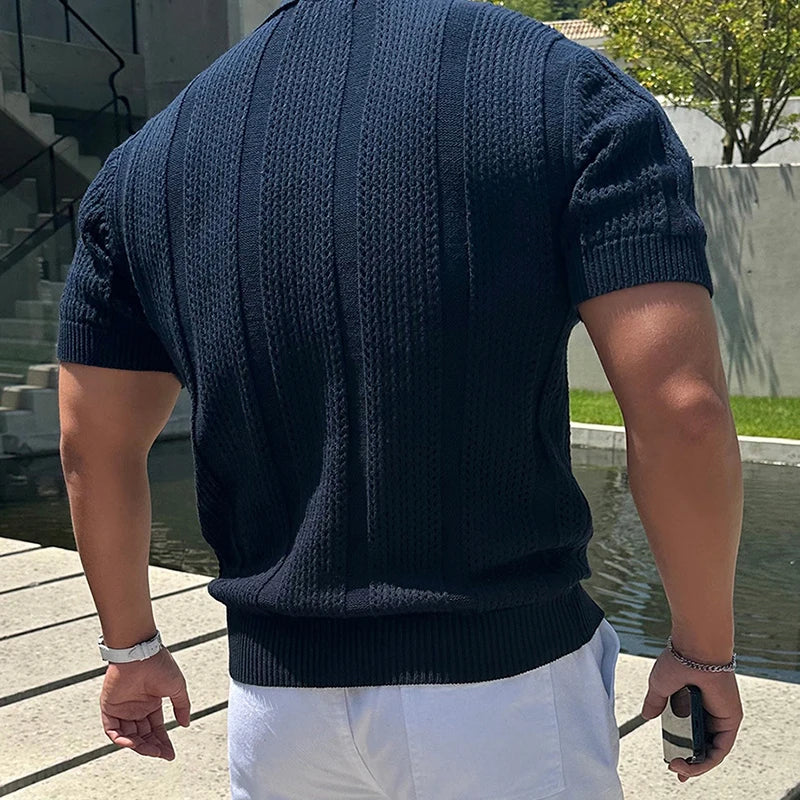 Ultra-Breathable Slim Mesh Polo Shirt for Men-HighTouch