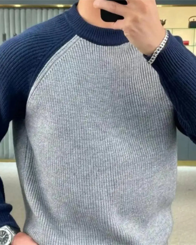 Color-Blocked Pullover Sweater Men