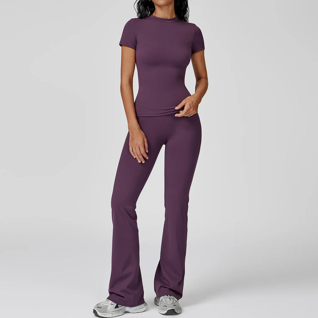 Women High Waist Yoga Set 2 Piece Fitness Gym Wear-HighTouch