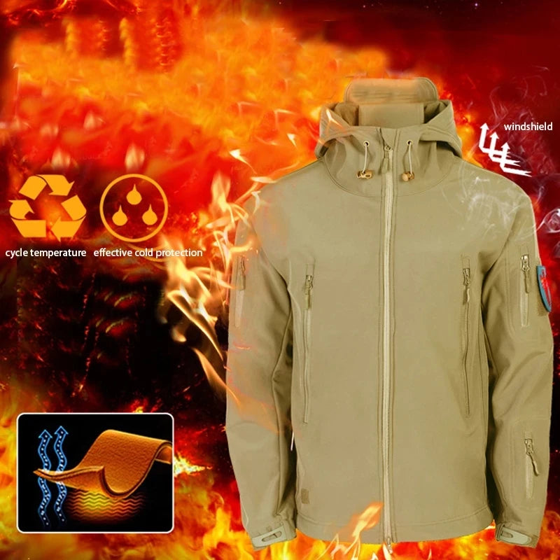 Waterproof Softshell Fleece Jacket Men
