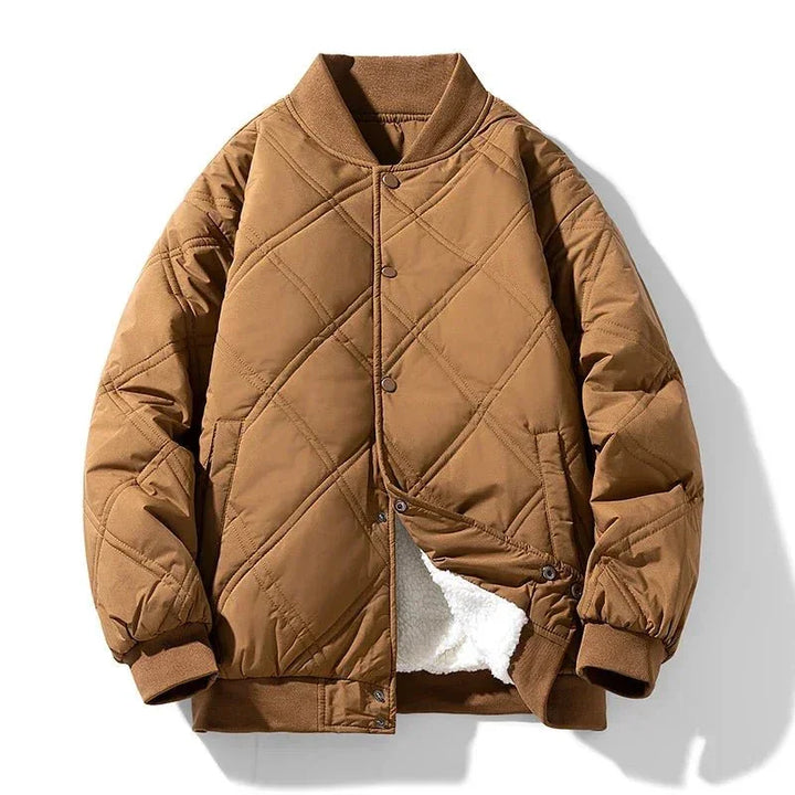 Men's Fleece-Lined Quilted Bomber Jacket
