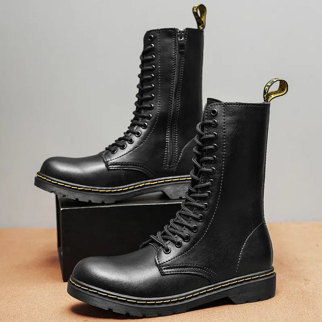 Plush-Lined Tall Leather Winter Boots UK