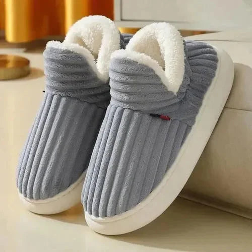 Plush Lined Indoor Slippers for Women – Non-Slip Sole, Winter Comfort