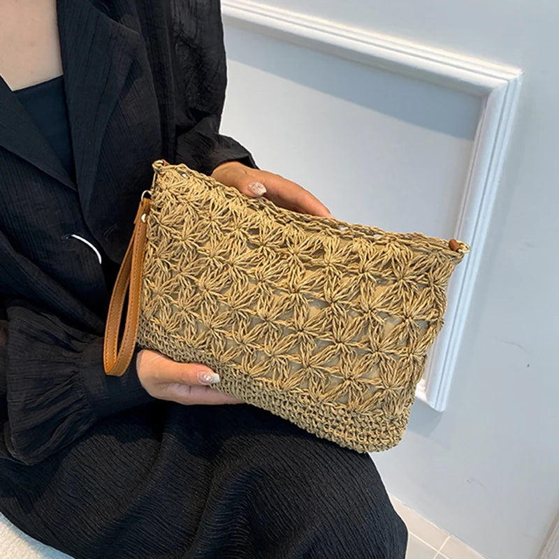 Stylish Straw Crossbody Bag – Woven Shoulder Purse