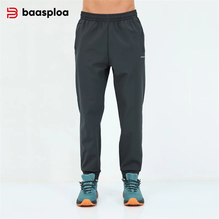 Men's Solid Color Sweatpants – Cozy Winter Joggers with Pockets-HighTouch