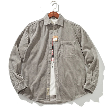 Thick Corduroy Shirt Jacket Men – Slim Fit Autumn Winter Outerwear
