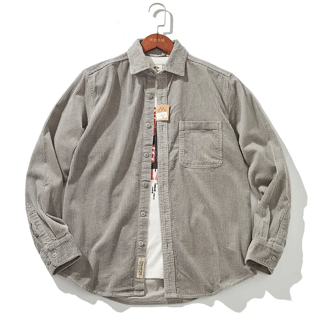 Thick Corduroy Shirt Jacket Men – Slim Fit Autumn Winter Outerwear