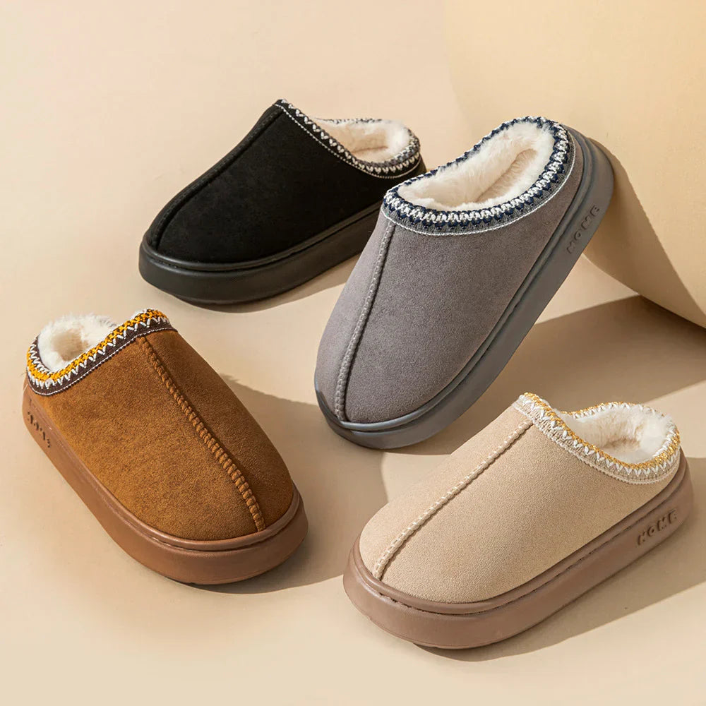 New Fluffy Slippers Women House Flats Fashion Plush Winter Designer Shoes-HighTouch