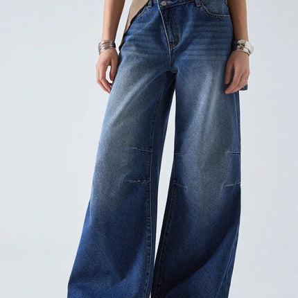 American Retro Wide-Leg Jeans Women