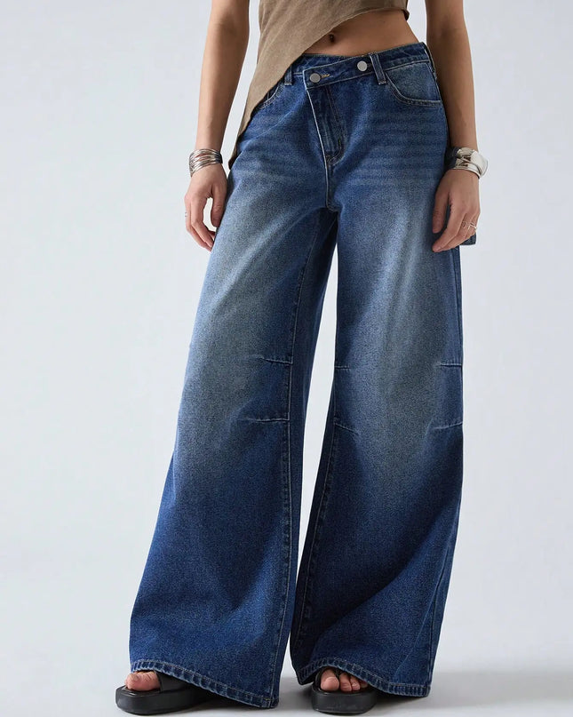 American Retro Wide-Leg Jeans Women