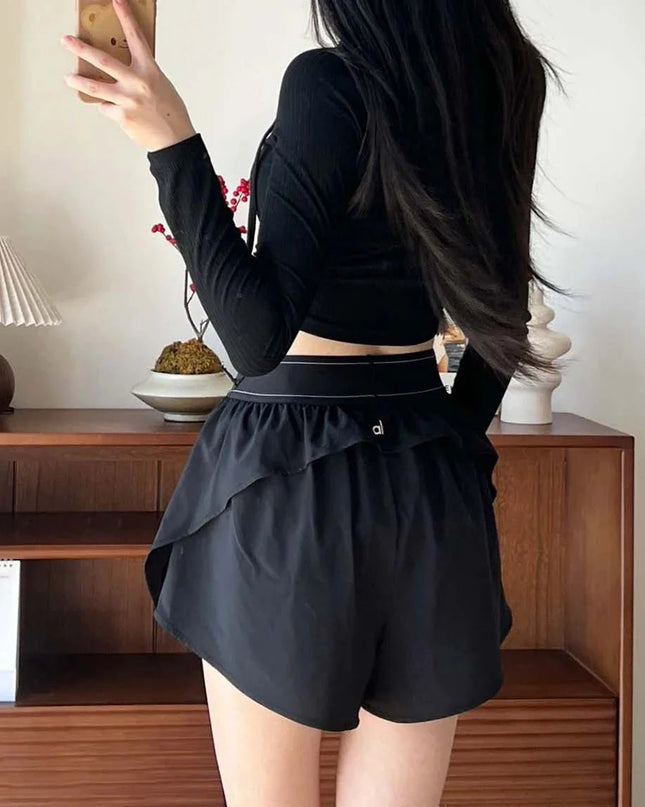 Summer Women's Thin Fast Drying Sports Shorts Elastic High Waist Loose Yoga Shorts Comfortable Yoga Running Gym Shorts