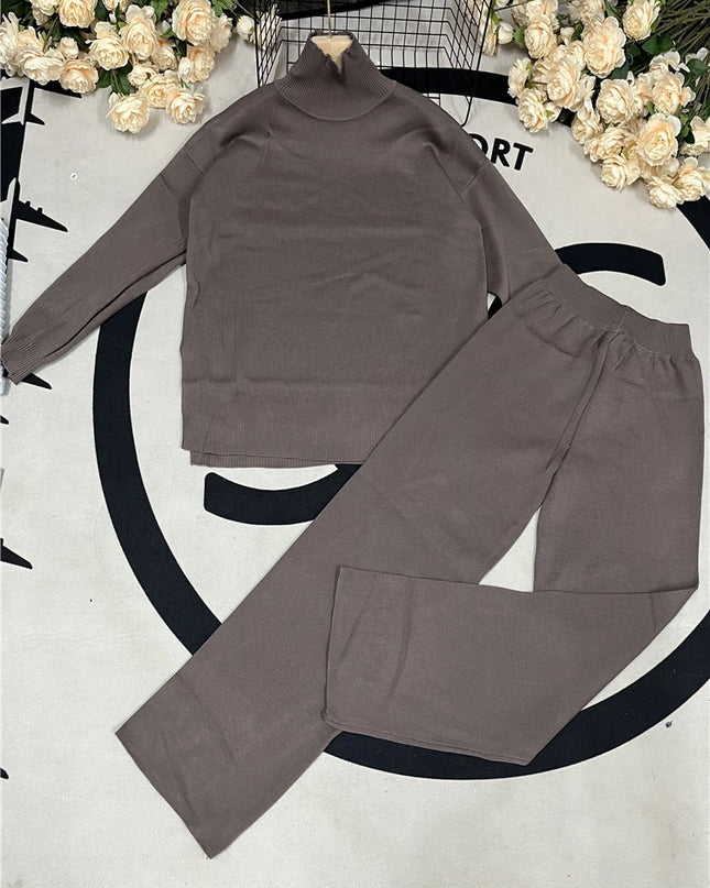 Women’s Knit Turtleneck Tracksuit Set