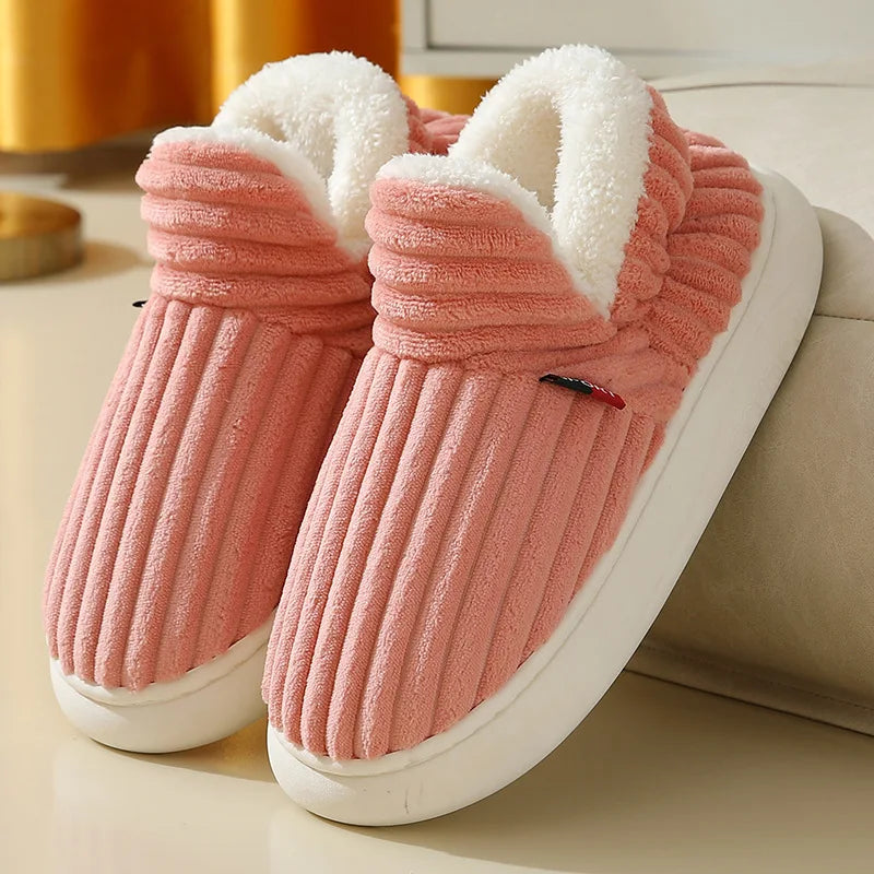 Unisex Plush Fur Slide Slippers – Warm Ankle Soft-Sole Indoor Fashion